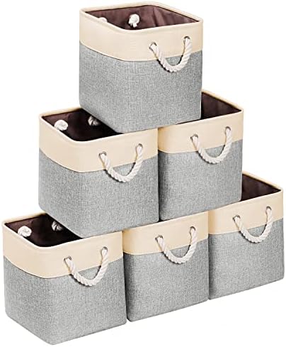 Lixeiras de cubo syeeieex, 13x13x13 caixas de armazenamento de cubos de armazenamento BIN Organizador de cubos, caixas de armazenamento de cubos 13x13, cubos de armazenamento cinza para armazenamento de roupas, casa, viveiro de berçário, conjunto de 3