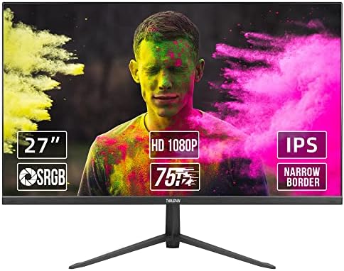 Monitor de PC PC de 27 polegadas, monitor de LED com Full HD 75Hz 5MS IPS, Monitor de Monitor de Monitor de Estrutura Zero