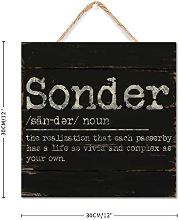 Sonder Wood Sign 12x12in Porta frontal Placa Housewarming Presente Idéia de Madeira Decoração de Madeira Campo Antigo Estilo de fazenda