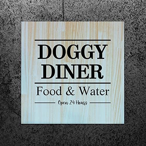 Doggy Diner Food Água aberta 24 Casa Sinais de paletes ao ar livre Placa de sereia de madeira Placas de madeira redonda