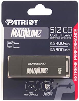 Patriot 512 GB Supersônico Magnum 2 USB 3.0 Flash Drive com UP para ler 400MB/S. Write 300MB/Sec- PEF512GSMN2USB