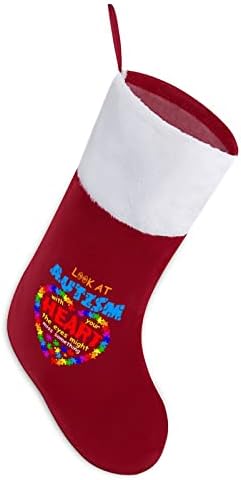 Consciência do autismo Personalizou Christmas Stocking Home Home Tree Fireplate Decorações penduradas