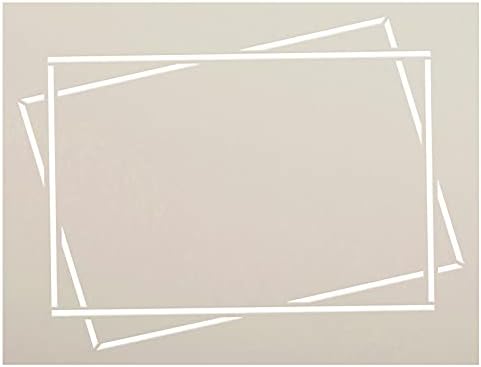 Estêncil de moldura retangular alta geométrica dupla por Studior12 - Selecione Tamanho - EUA Made - Craft DIY Decoração de casa