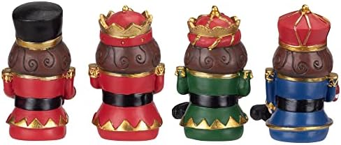 Transpac Nutcracker Christmas Mullicolored Sitter Sitter Sitter Sitter de 4 variados