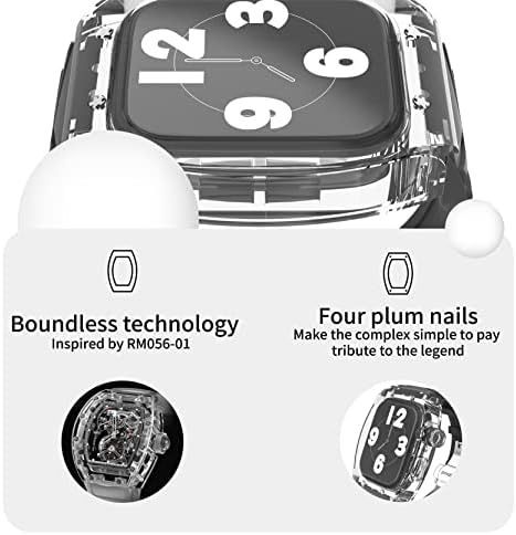 Case de bandas compatíveis com a série Apple Watch 8/7 45mm com caixa de cinta de silicone