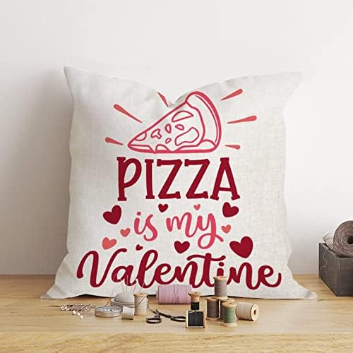 Pizza é minha capa de almofada de dia dos namorados dia dos namorados do dia dos namorados, travesseiro romântico, capa de almofada de almofada de noivado de casamento, decoração de travesseiros decortaivos para sofá -cama carros 24x24in