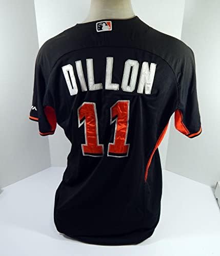 Miami Marlins Dillon #11 Jogo usou Black Jersey BP ST 48 DP44314 - Jogo usado MLB Jerseys