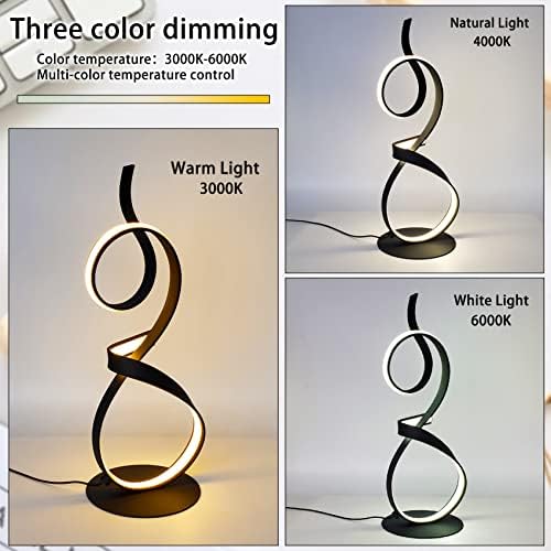 Vlaikez LED 3COLOR Touch luminárias de mesa de escurecimento, lâmpada de arte Knight ， Lâmpada em espiral ， Lâmpadas de toque de alumínio