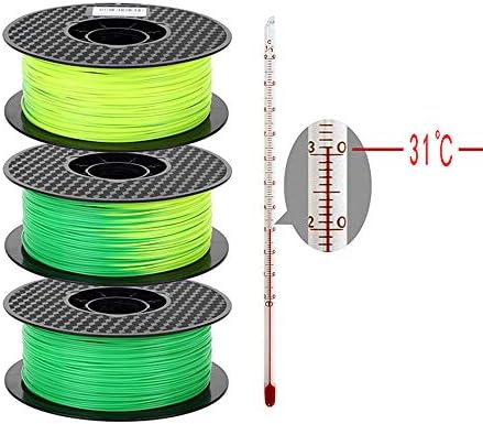 Impressora 3D Verde para amarelo Mudança com temperatura Filamento de impressora 3D PLA 1,75 mm 1kg de cor, alteração
