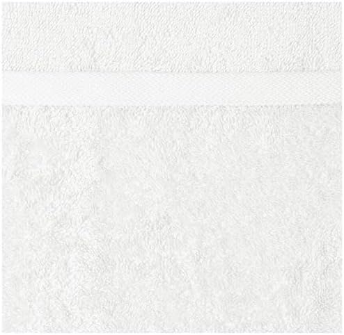 Toalha de mão de algodão do Basics - Pacote de 24 pacote, secagem branca e rápida, absorvente extra, pano de algodão Terry - pacote de 24, branco, 12 x 12 polegadas