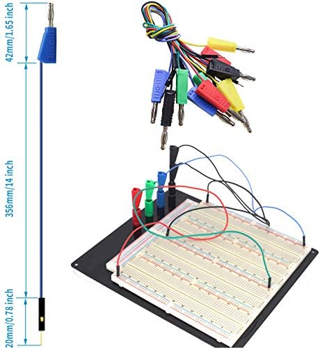 Testerronics 10 PCs Plugue de banana empilhável para fios de jumper | Postagem de encadernação no fio de jumper sem soldas | 22 AWG