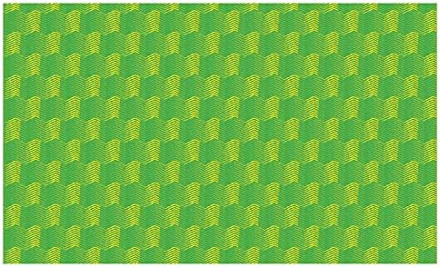 Porto de dentes de cerâmica da floresta de Ambesonne, impressão contínua de itens de neve -mãe de folhas de árvore de coníferas ou pinheiros, bancada versátil decorativa para o banheiro, 4,5 x 2,7, amarelo e limão verde