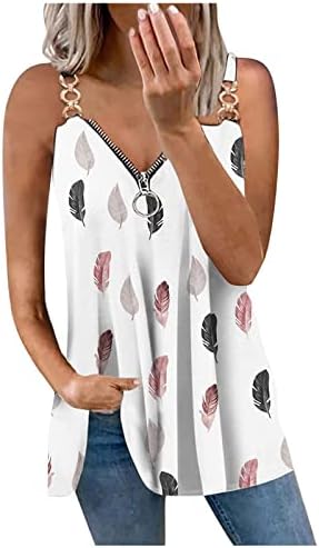 Roupas femininas sem mangas vneck zip up Top Tee Tee Fall Summer Cotton Top para mulheres K7 K7