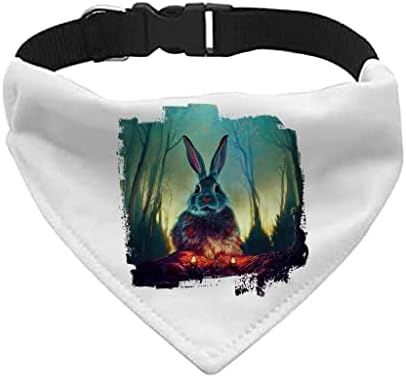 Rabbit Pet Bandana Collar - Cola de cachecol da floresta encantada - Magic Design Dog Bandana - S