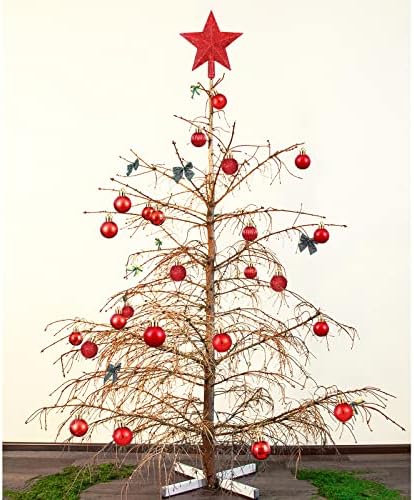 37 PCs Red Glitled Mini Star Christmas Tree Topper pendurado Ornamentos de bola de natal Decorativa Estrela de férias Ornamento