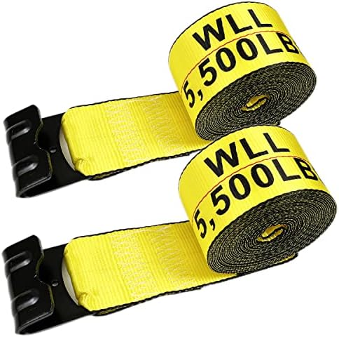 KJE Winch tiras de 4 x 30 'amarelo madrugada de serviço pesado com ganchos planos tira de trailer de mesa Wll 5.500