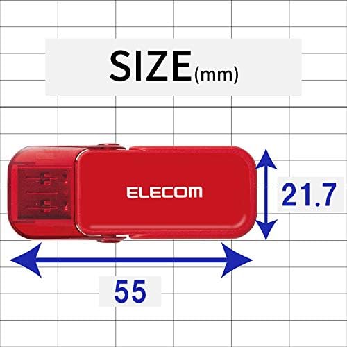 Elecom MF-FCU3016GRD USB MEMÓRIA, 16 GB, USB 3.0, 3.1, sem limitação de perda, vermelho