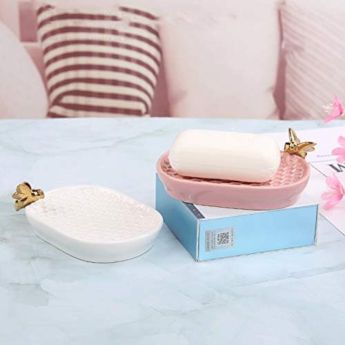 Xiaosaku Soap Soap Soap Creative Ceramic Soap Solter, Tanto o recipiente de sabão quanto a caixa de jóias, o suporte de sabão