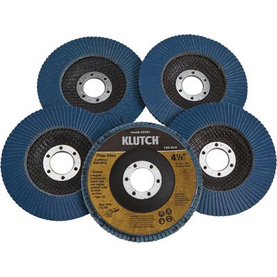Klutch 4.5in. Discos de retalho - 5 -PK. Tipo 29, 120 grão