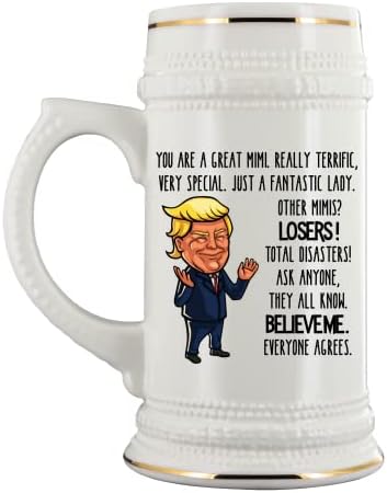 TRUMP MIMI CEERRA MUG para vovó ou mãe Você é uma ótima caneca de viagem Mimi engraçada 22 oz. Beer Stein para ela