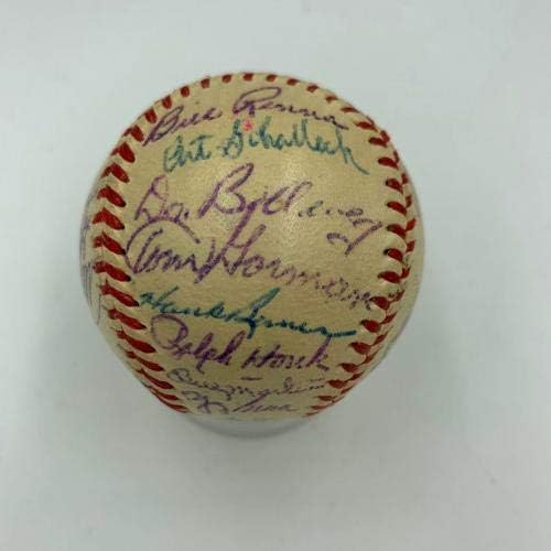 A equipe rara de 1953 do New York Yankees assinou a Mini American League Harridge Baseball - Bolalls autografados