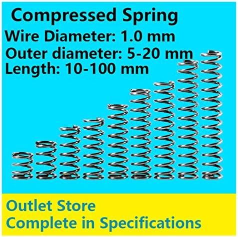 As molas de compressão são adequadas para a maioria dos reparos I Diâmetro do fio da mola de mola de compressão 1,0 mm, diâmetro externo
