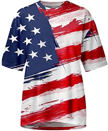 Ruiruilico patriótico camisetas para homens America Flag Summer Summer Casual Manga curta Relax Fit Prints Túnicas
