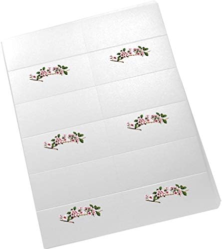 Cartões de lugar para impressão de flores de cerejeira rosa, conjunto de 60, impressoras a laser e jato de tinta - casamento,