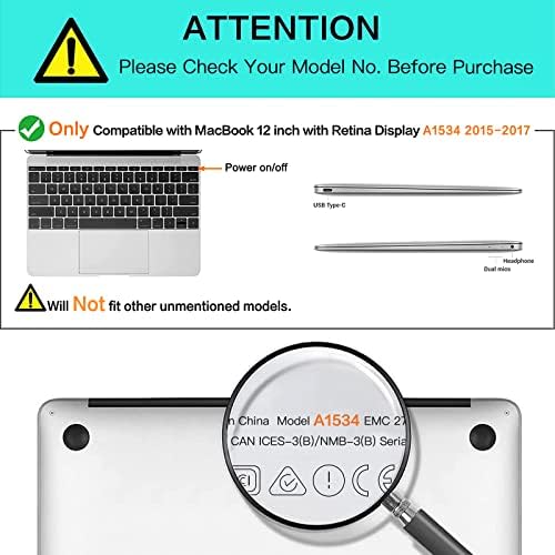 Mosis Plastic Hard Shell Caso e Teclado Capas e Protetor de tela Compatível com MacBook de 12 polegadas com tela Retina, Crystal