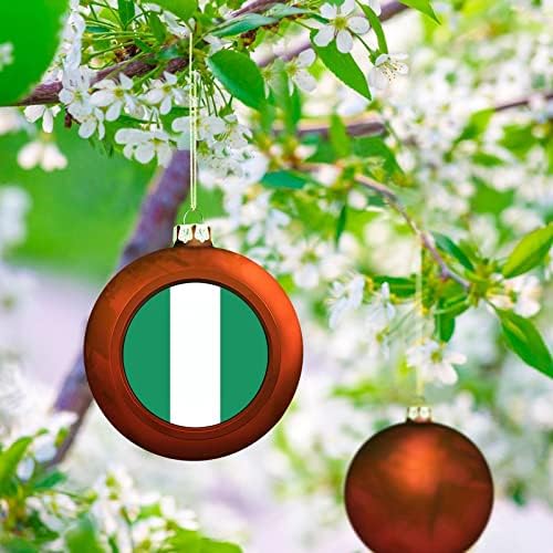 Ornamentos da bola da Nigéria, ornamento de bola de natal da bandeira das nações, Nigéria Bandeira de ornamentos plásticos para a árvore de Natal decoração de férias de ano novo