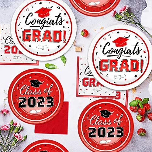 Placas de festa de formatura e guardanapos define parabéns suprimentos de pós -graduação decorações de tabela de mesa temática