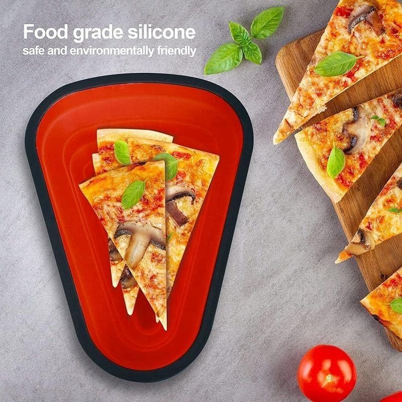 Contêiner de armazenamento de pizza expansível com 5 bandejas de porção de microondas - BPA livre, microondas e