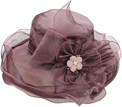 Chapéu de vestido de igreja feminina larga flor Bridal chuveiro chapéu de chá de chá Tea Party Vestido de nupcial chapéu de casamento cloche