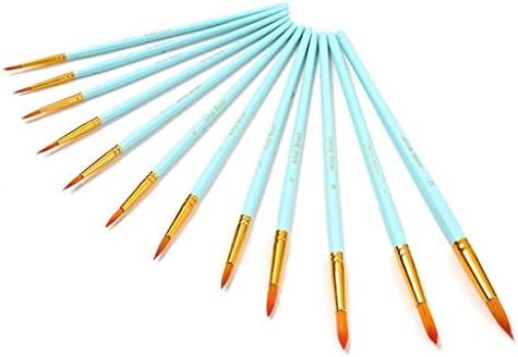 N/A 12 PCS Professional Binch Brushes Nylon Hair Artist Pinto Brush for Acrylic Oil Watercolor Art Supplies