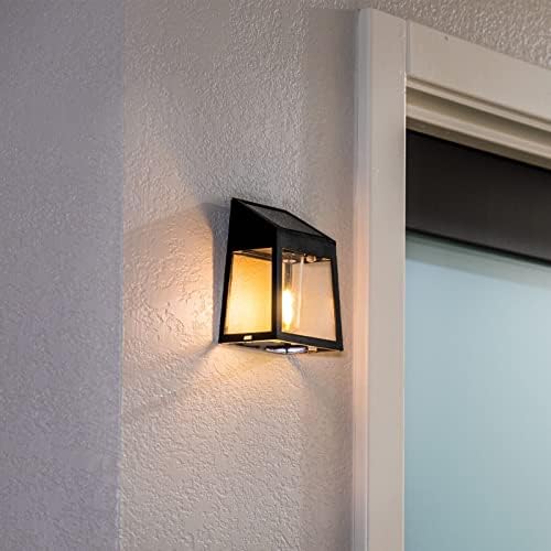 Conjunto de 2 luzes solares do sconces do anoitecer para Dawn Outdoor Wall Lantern