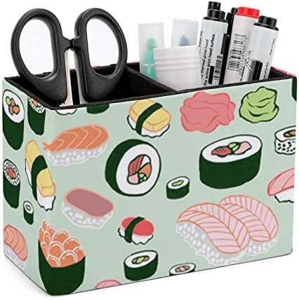 Sushi Pattern PU PU LAVELY LAVENCIDOR MULTIFUNÇÃO Desktop Pen Cup Organizador da mesa para o escritório em casa
