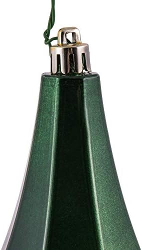 Vickerman 8 Candy acabamento Diamond Finial Ornament, plástico à prova de quebra, decoração de árvore de Natal de férias, 2 pacote, esmeralda