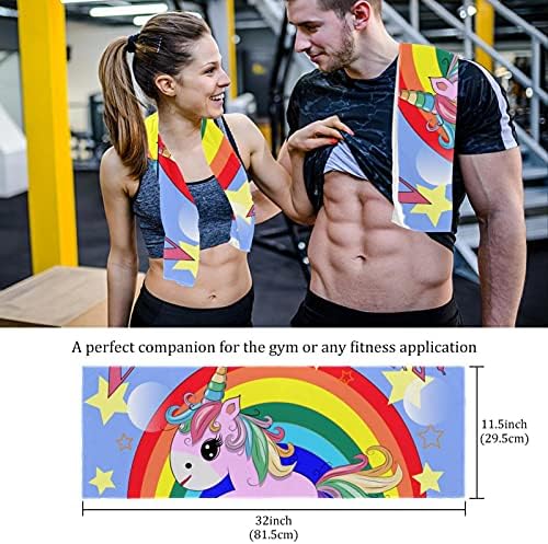 Unicorn Rainbow Dream 2 embalagem de pacote de resfriamento Microfiber Sweat Sport Sport Toardes Toardes para treino Gym Fitness Bowling Swimming Yoga Golf