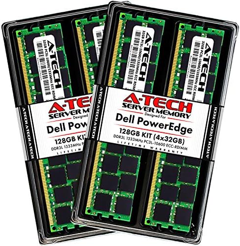 A-Tech 128GB RAM para Dell PowerEdge R320, R420, R420XR, R520, R620, R720, R720XD, R820, R920 | DDR3 1333MHz ECC-RDimm PC3L-10600