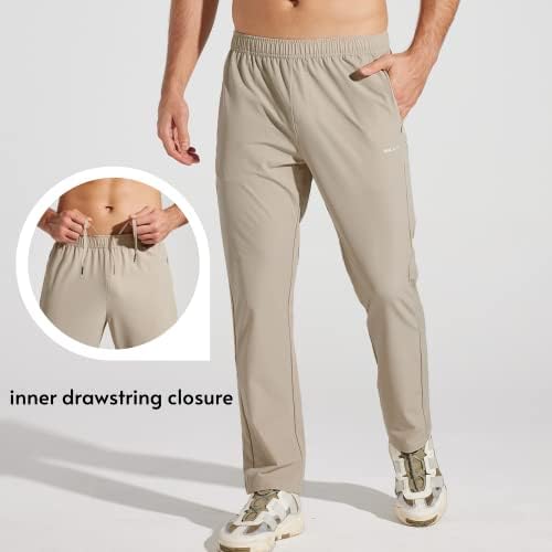 Calça de corrida masculina willit com zíper bolsos abertos de fundo rápido seco rápido pista de pista atlética Treino atlético