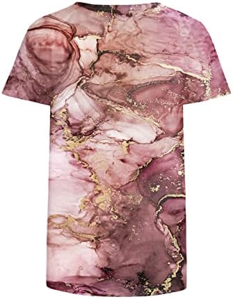Camiseta da blusa para meninas adolescentes verão outono de manga curta 2023 Crew pescoço de pescoço algodão de algodão, camiseta f9