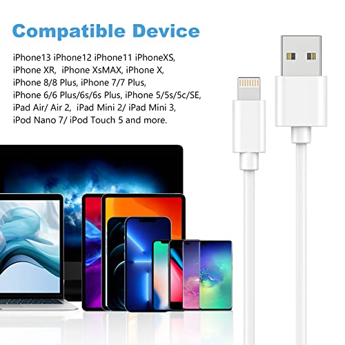 Carregador de iPhone, cabo Lightning [Apple MFI Certified 3ft] 3pack iPhone carregador de cabos de carregamento de cabos de