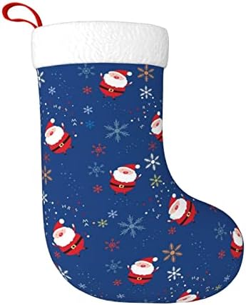 Ndzhzeo Snowflakes Blue Christmas meias de padrões personalizados Família de Natal Decoração pendurada no Papai Noel