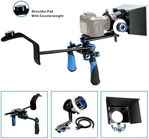 Morros DSLR Rig Kit Mount Mount Rig com Follow Focus e Matte Box para todas as câmeras DSLR e Camcorders de vídeo