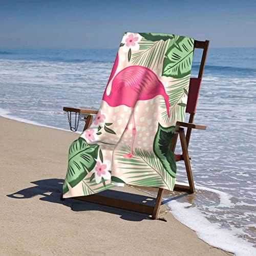 Toalha de praia de flamingo para mulheres, toalhas de praia de microfibra para adultos, toalhas de praia personalizadas