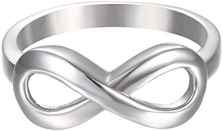 Anel infinito de Boruo - Platina banhada sobre anéis de prata esterlina para mulheres - 925 Anéis de prata esterlina