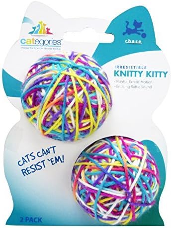 Categorias Knitty Kitty 2 pacote - brinquedo de gato de bola com chocalho