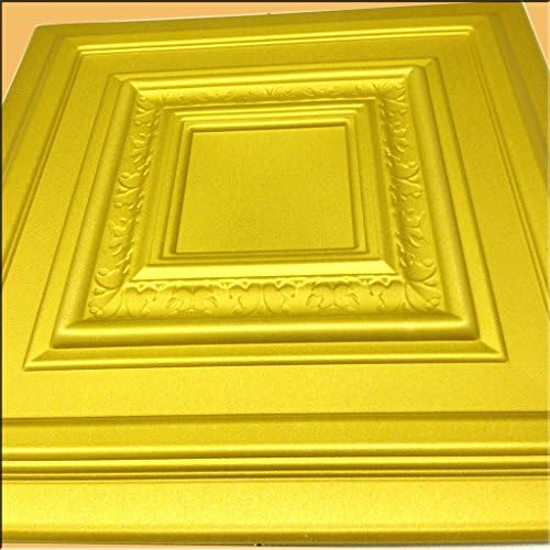 Teto de teto de ouro Antyx - caixa de 40pc - teto decorativo de teto fácil cola DIY