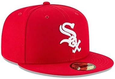 Novo era 59ffty chapéu chicago white sox mlb scarlet vermelho equipado com boné de cabeceira