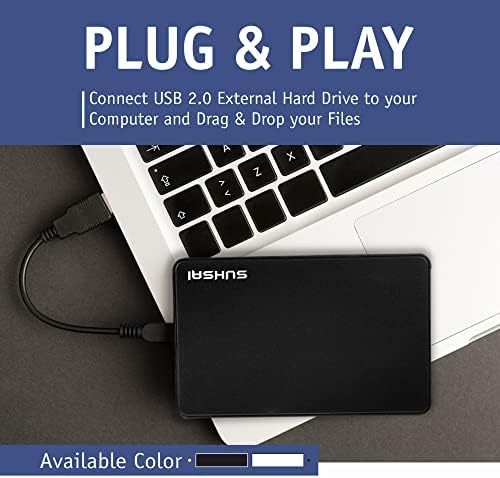 Suhsai 1TB portátil Drive rígido externo portátil USB 2.0 Drive de armazenamento e backup, unidade de disco rígido USB, Expansão